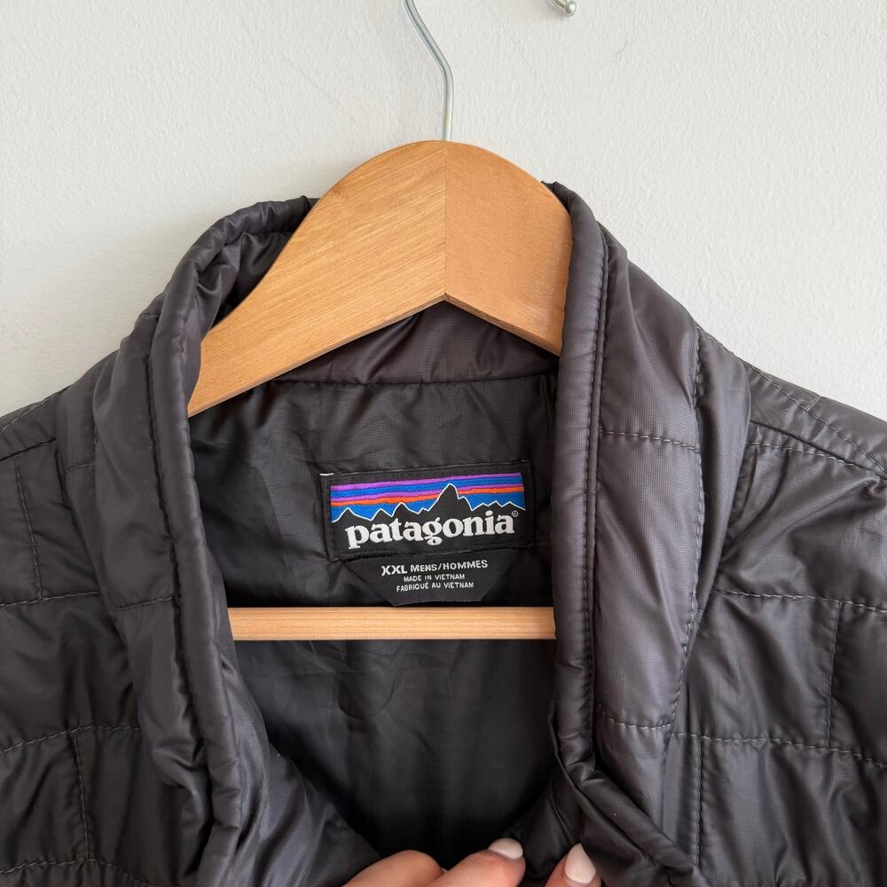 Patagonia Nano Zip Up Mock Neck Outdoor Puffer Jacket Black XXL - Picture 6 of 9